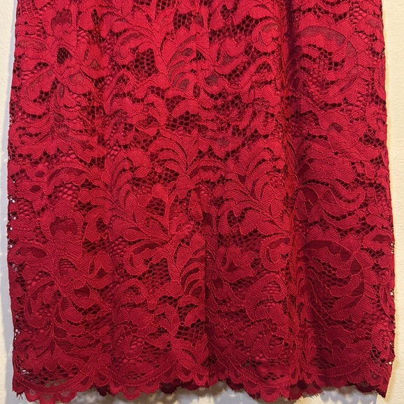 Precis petite women’s red lace short sleeve dress 4 - Picture 4 of 10
